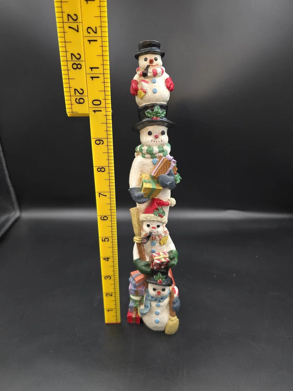 Stacked Snowmen Holiday Tower Figurine - Multicolor